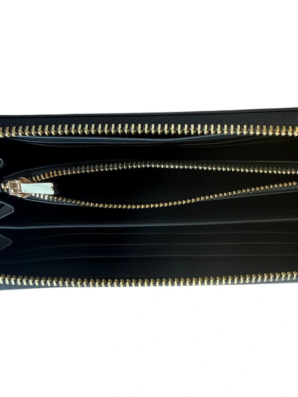 Coach Brown and Black Signature Zip Wallet with Gold Logo